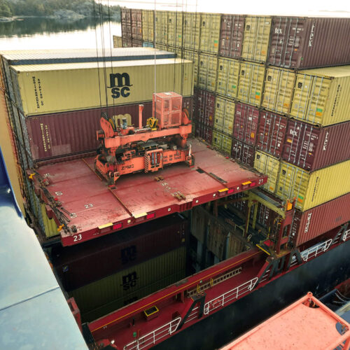 Container crane in use at Hutchison Ports Stockholm