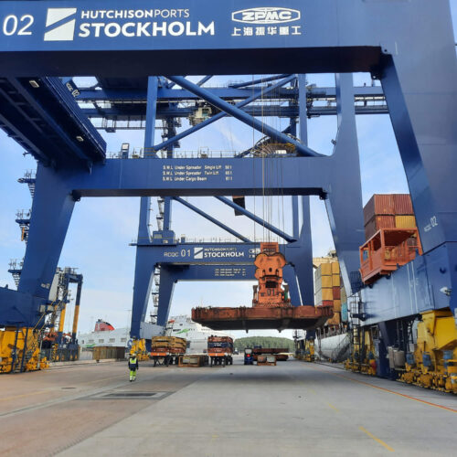 View from underside of STS crane at Hutchison Ports Stockholm