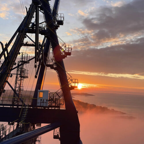 View from top of STS crane at Hutchison Ports Stockholm